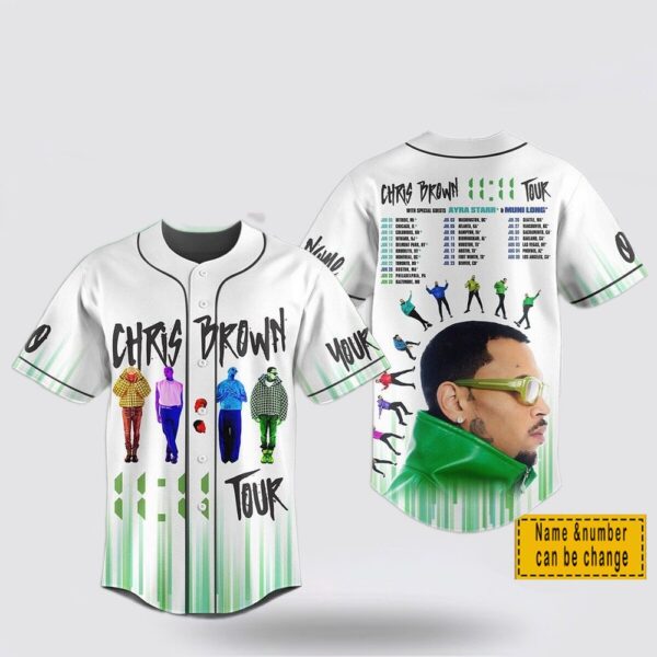 Custom Name & Number Chris Brown Tour Schedule Of 2024 Baseball Jersey Shirts