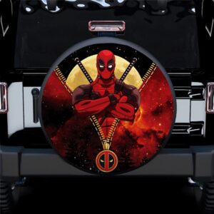 Deadpool Darkness Zipper Car Spare Tire Covers Gift For Campers