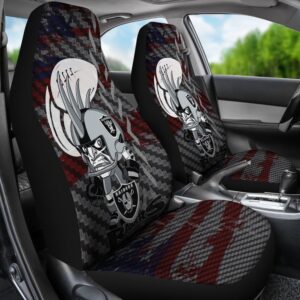 Las Vegas Raiders Team Angry Chibi Raiders Minimal Rugby Ball Car Seat Covers