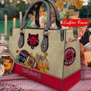 NCAA Arkansas State Red Wolves Autumn Women Leather Hand Bag