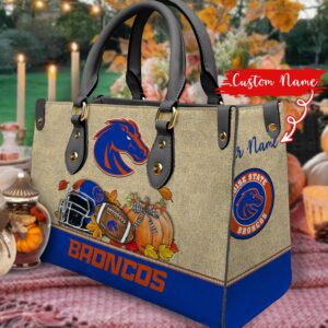 NCAA Boise State Broncos Autumn Women Leather Hand Bag