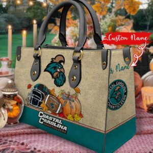 NCAA Coastal Carolina Chanticleers Autumn Women Leather Hand Bag