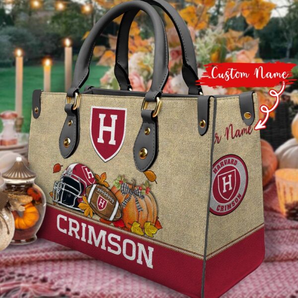 NCAA Harvard Crimson Autumn Women Leather Hand Bag