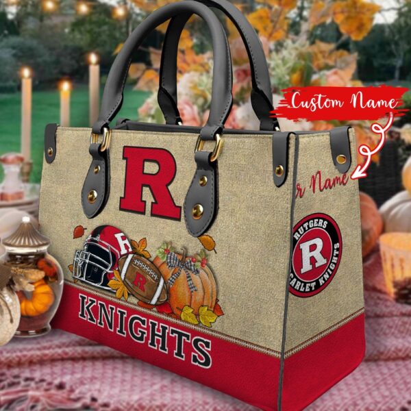 NCAA Rutgers Scarlet Knights Autumn Women Leather Hand Bag