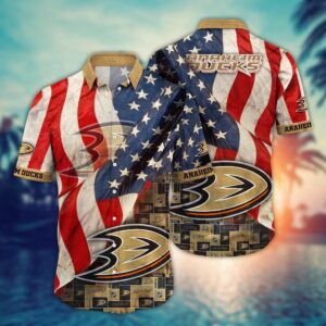 NHL Anaheim Ducks American Flag Hawaii Shirt Summer Football Shirts