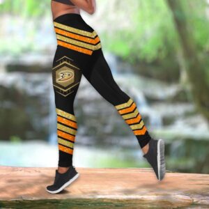 NHL Anaheim Ducks Hollow Tank Top And Leggings Set For Hockey Fans 2