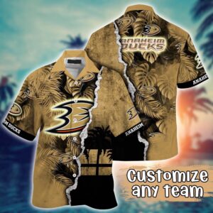 NHL Anaheim Ducks Palm Tree Hawaii Shirt Custom Summer Football Shirts 1 1