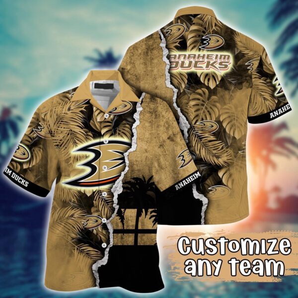 NHL Anaheim Ducks Palm Tree Hawaii Shirt Custom Summer Football Shirts