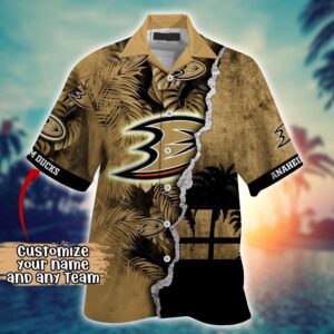 NHL Anaheim Ducks Palm Tree Hawaii Shirt Custom Summer Football Shirts 2 1