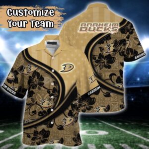 NHL Anaheim Ducks Summer Flower Hawaii Shirt Custom Football Shirts 1 1