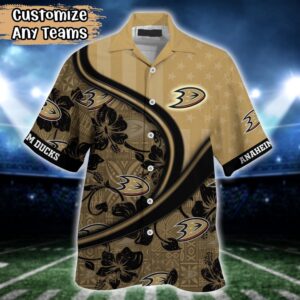 NHL Anaheim Ducks Summer Flower Hawaii Shirt Custom Football Shirts 2 1