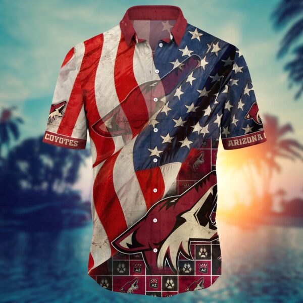 NHL Arizona Coyotes American Flag Hawaii Shirt Summer Football Shirts