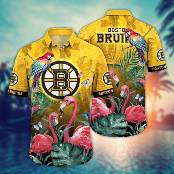 NHL Boston Bruins Flamigo Hawaii Shirt Summer Football Shirts