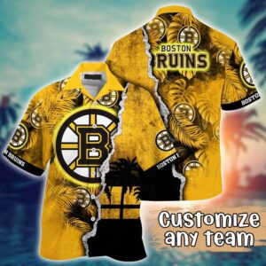 NHL Boston Bruins Palm Tree Hawaii Shirt Custom Summer Football Shirts