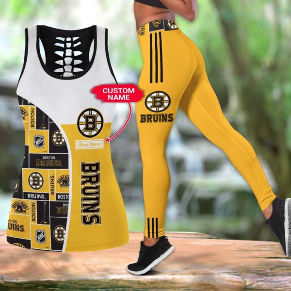 NHL Boston bruins Hollow Tank Top And Leggings Set For Fans