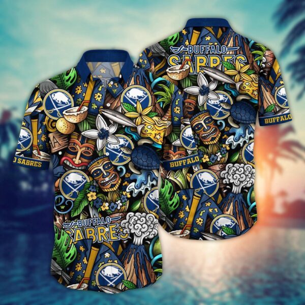 NHL Buffalo Sabres Flower Hawaii Shirt For Fans Custom Summer Football Shirts