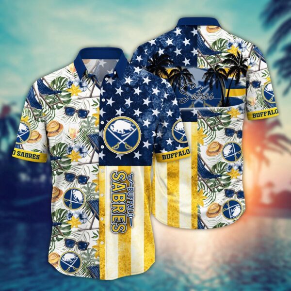 NHL Buffalo Sabres Flower Hawaii Shirt For Fans Summer Football Shirts