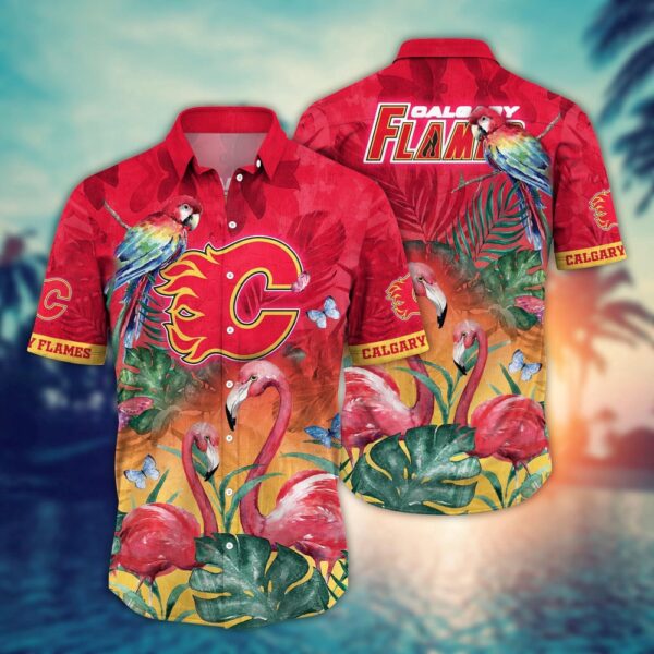 NHL Calgary Flames Flamigo Hawaii Shirt Summer Football Shirts