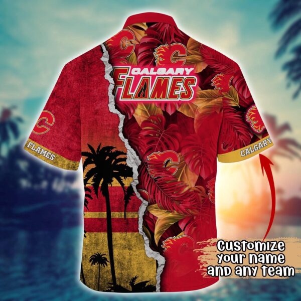 NHL Calgary Flames Palm Tree Hawaii Shirt Custom Summer Football Shirts