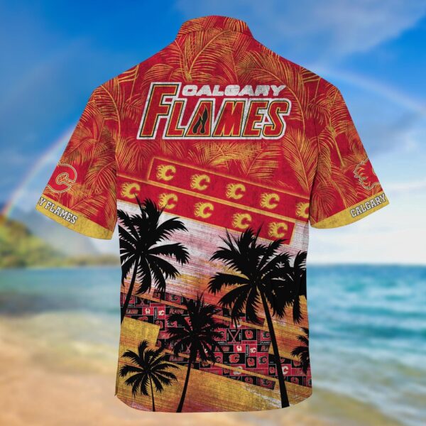 NHL Calgary Flames Palm Tree Pattern Hawaii Shirt Unisex Sport Hawaii Shirt