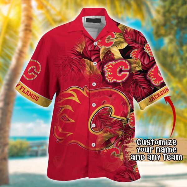 NHL Calgary Flames Summer Hawaii Shirt Custom Football Shirts