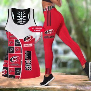 NHL Carolina Hurricanes Hollow Tank Top And Leggings Set For Fans