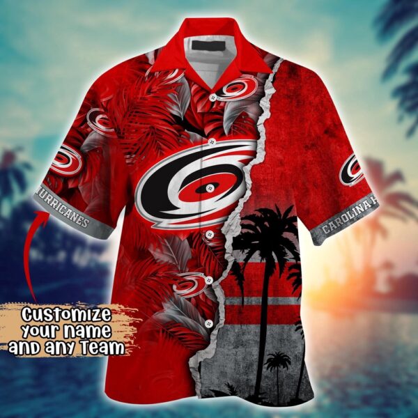 NHL Carolina Hurricanes Palm Tree Hawaii Shirt Custom Summer Football Shirts