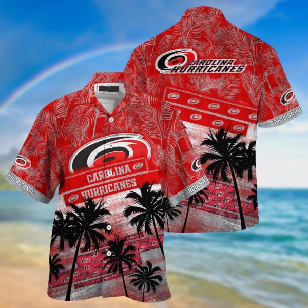 NHL Carolina Hurricanes Palm Tree Pattern Hawaii Shirt Unisex Sport Hawaii Shirt