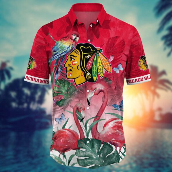 NHL Chicago Blackhawks Flamigo Hawaii Shirt Summer Football Shirts