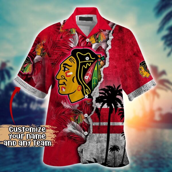 NHL Chicago Blackhawks Palm Tree Hawaii Shirt Custom Summer Football Shirts