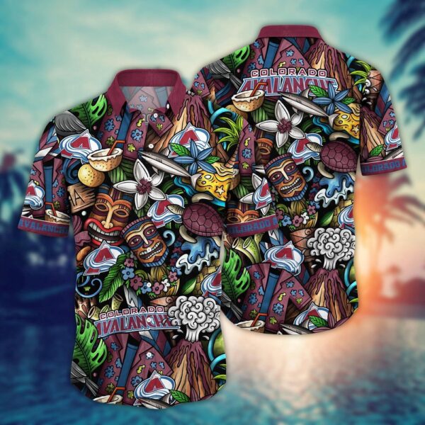 NHL Colorado Avalanche Flower Hawaii Shirt For Fans Custom Summer Football Shirts