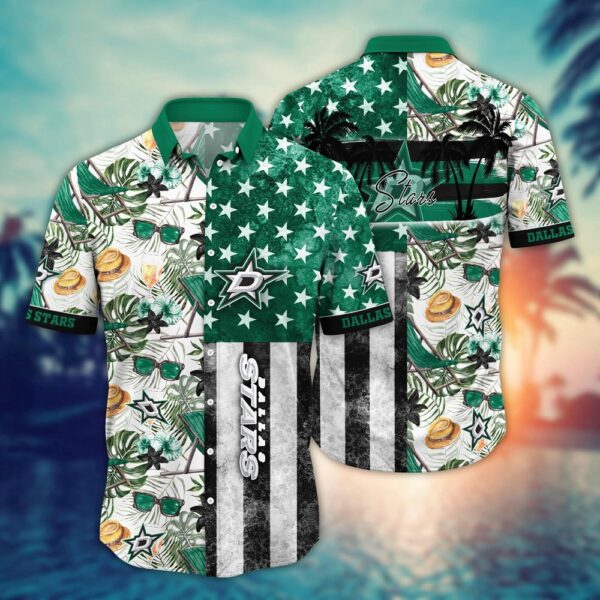 NHL Dallas Stars Flower Hawaii Shirt For Fans Summer Football Shirts