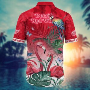 NHL Detroit Red Wings Flamigo Hawaii Shirt Summer Football Shirts 3