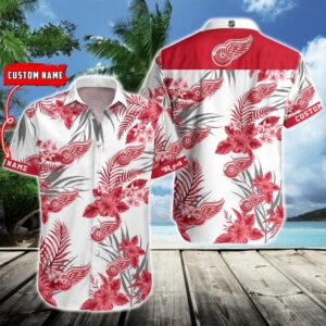 NHL Detroit Red Wings Hawaiian Shirt Hockey Aloha Shirt For Fans