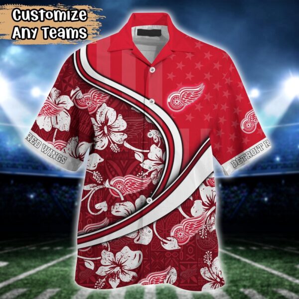 NHL Detroit Red Wings Summer Flower Hawaii Shirt Custom Football Shirts