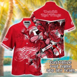 NHL Detroit Red Wings Summer Hawaii Shirt Custom Football Shirts 1