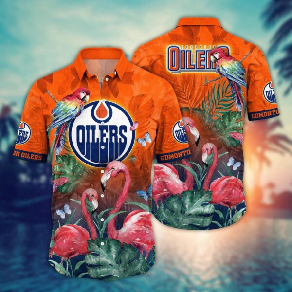 NHL Edmonton Oilers Flamigo Hawaii Shirt Summer Football Shirts