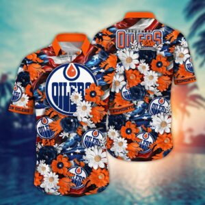 NHL Edmonton Oilers Hawaii Shirt Independence Day Summer Shirts