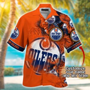 NHL Edmonton Oilers Summer Hawaii Shirt Custom Football Shirts 2