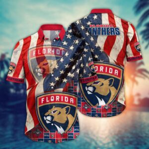 NHL Florida Panthers American Flag Hawaii Shirt Summer Football Shirts 1