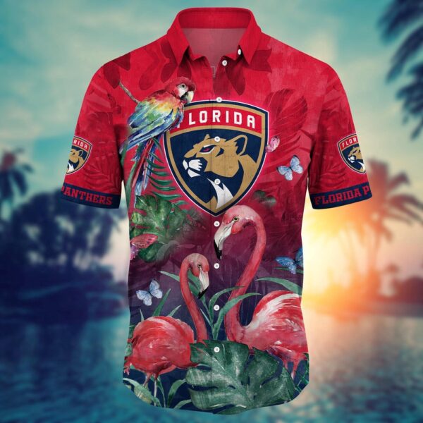 NHL Florida Panthers Flamigo Hawaii Shirt Summer Football Shirts