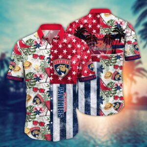 NHL Florida Panthers Flower Hawaii Shirt For Fans Summer Football Shirts