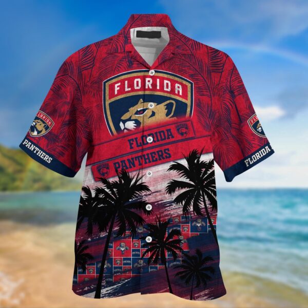 NHL Florida Panthers Palm Tree Pattern Hawaii Shirt Unisex Sport Hawaii Shirt