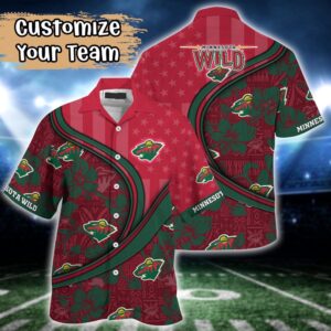 NHL Minnesota Wild Summer Flower Hawaii Shirt Custom Football Shirts 1