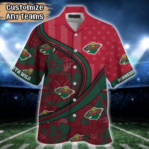 NHL Minnesota Wild Summer Flower Hawaii Shirt Custom Football Shirts 2