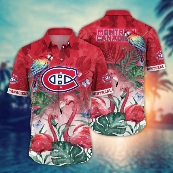 NHL Montreal Canadiens Flamigo Hawaii Shirt Summer Football Shirts