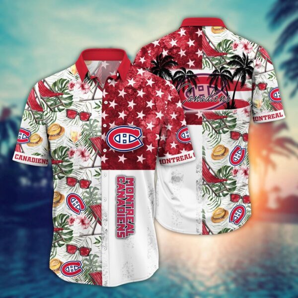 NHL Montreal Canadiens Flower Hawaii Shirt For Fans Summer Football Shirts