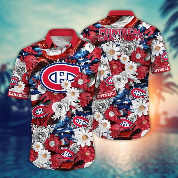 NHL Montreal Canadiens Hawaii Shirt Independence Day Summer Shirts