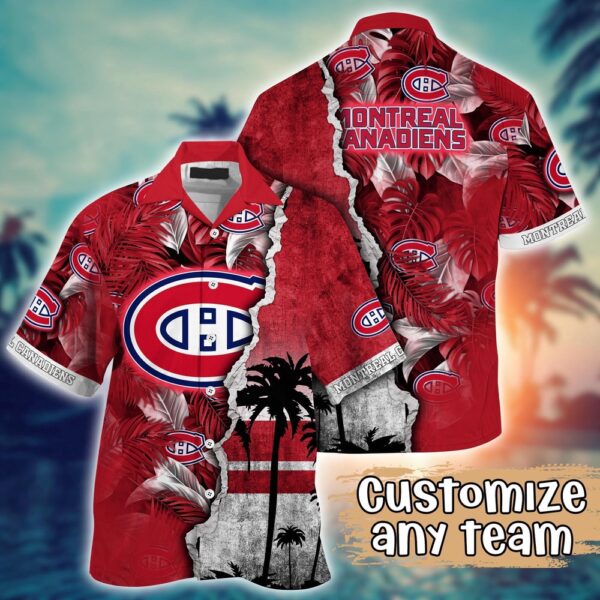 NHL Montreal Canadiens Palm Tree Hawaii Shirt Custom Summer Football Shirts