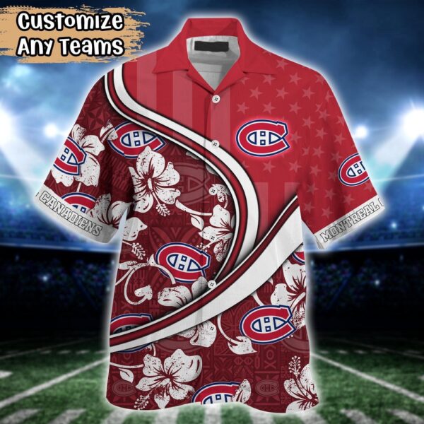 NHL Montreal Canadiens Summer Flower Hawaii Shirt Custom Football Shirts